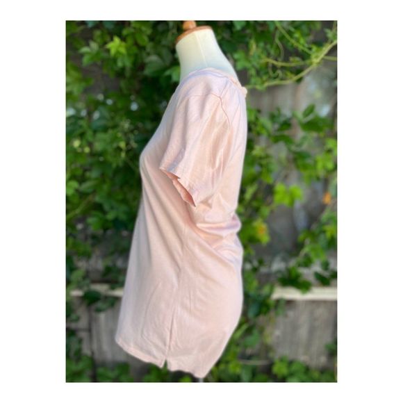 Jennifer Lopez Pink Scoop Neck Tee Shirt Animal Print Stripe Sz L - Picture 3 of 8